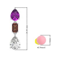 Pear & Emerald Cut Dangle Earrings