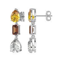 Pear & Emerald Cut Dangle Earrings
