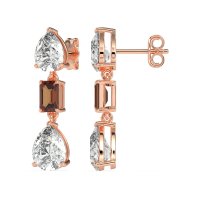 Pear & Emerald Cut Dangle Earrings