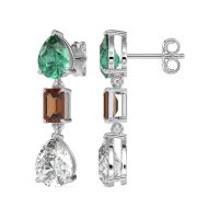 Pear & Emerald Cut Dangle Earrings