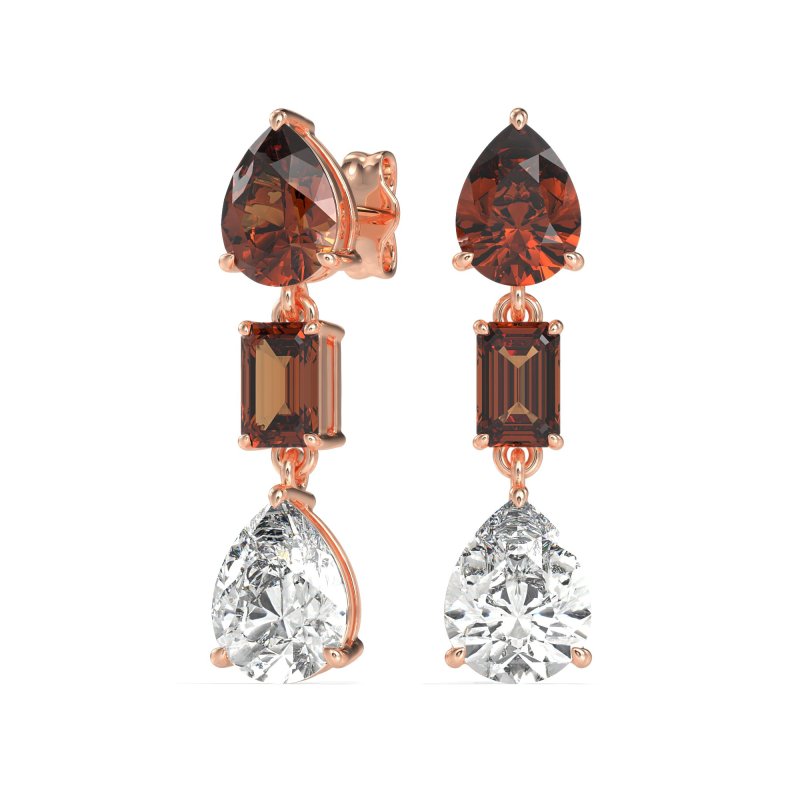 Pear & Emerald Cut Dangle Earrings