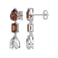 Pear & Emerald Cut Dangle Earrings