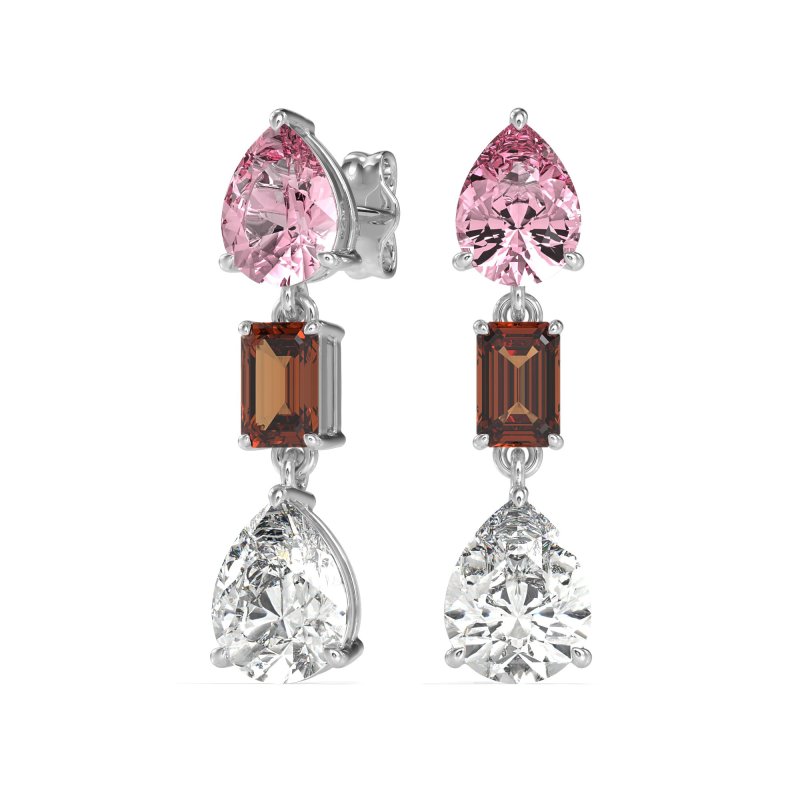 Pear & Emerald Cut Dangle Earrings