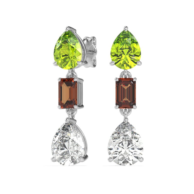 Pear & Emerald Cut Dangle Earrings