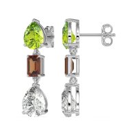 Pear & Emerald Cut Dangle Earrings