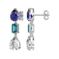 Pear & Emerald Cut Dangle Earrings