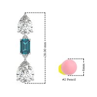 Pear & Emerald Cut Dangle Earrings