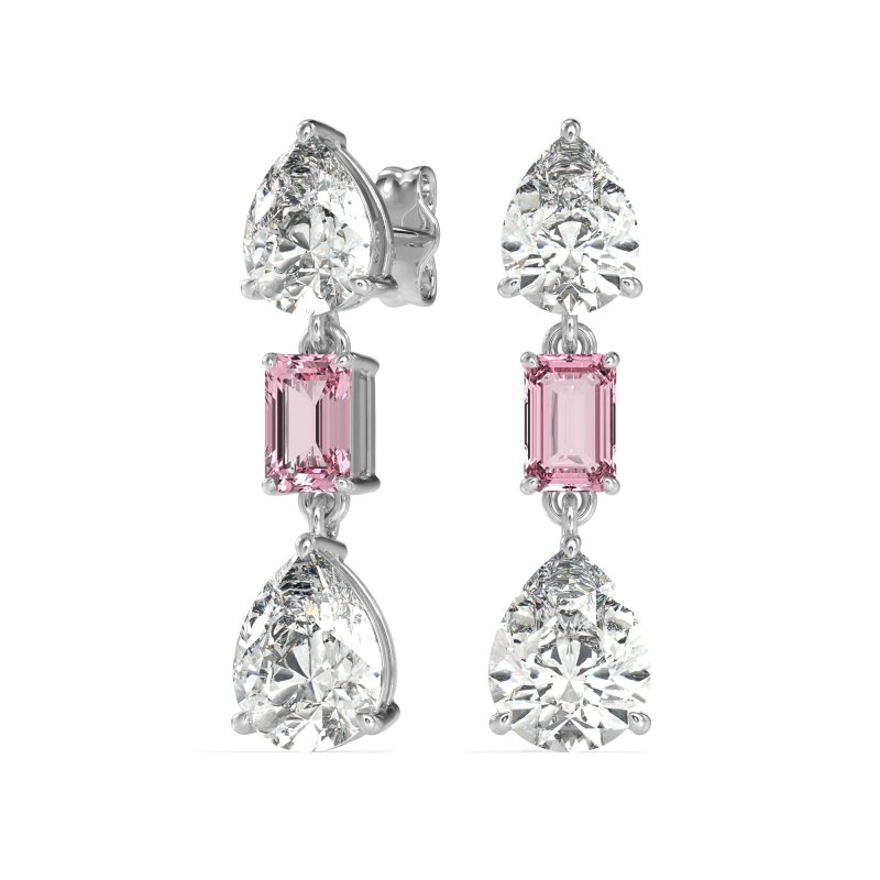 Pear & Emerald Cut Dangle Earrings