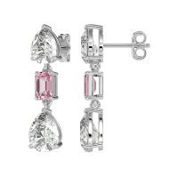 Pear & Emerald Cut Dangle Earrings