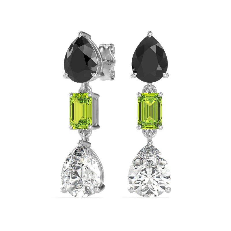 Pear & Emerald Cut Dangle Earrings