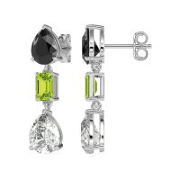 Pear & Emerald Cut Dangle Earrings