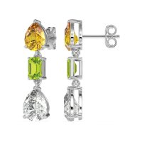 Pear & Emerald Cut Dangle Earrings
