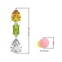 Pear & Emerald Cut Dangle Earrings