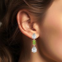 Pear & Emerald Cut Dangle Earrings