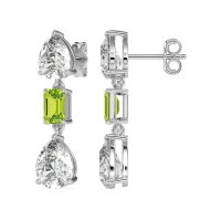 Pear & Emerald Cut Dangle Earrings