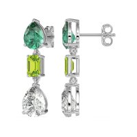 Pear & Emerald Cut Dangle Earrings