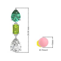 Pear & Emerald Cut Dangle Earrings