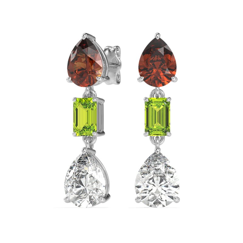 Pear & Emerald Cut Dangle Earrings
