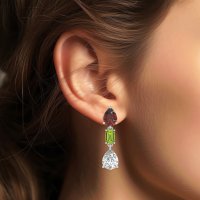 Pear & Emerald Cut Dangle Earrings