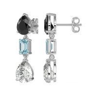 Pear & Emerald Cut Dangle Earrings