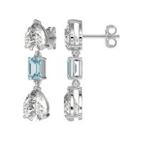 Pear & Emerald Cut Dangle Earrings