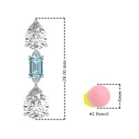 Pear & Emerald Cut Dangle Earrings