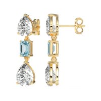 Pear & Emerald Cut Dangle Earrings