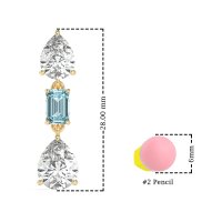 Pear & Emerald Cut Dangle Earrings