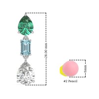 Pear & Emerald Cut Dangle Earrings