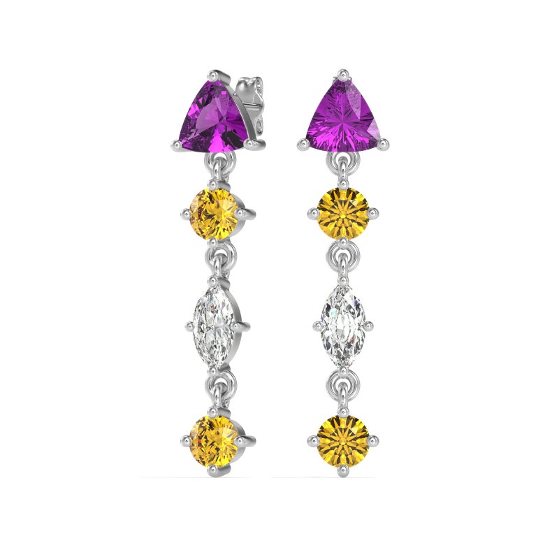 Multi-Shape Trillion Dangling Earrings