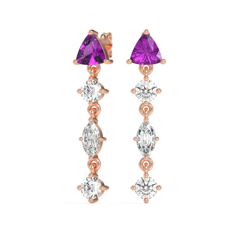 Multi-Shape Trillion Dangling Earrings