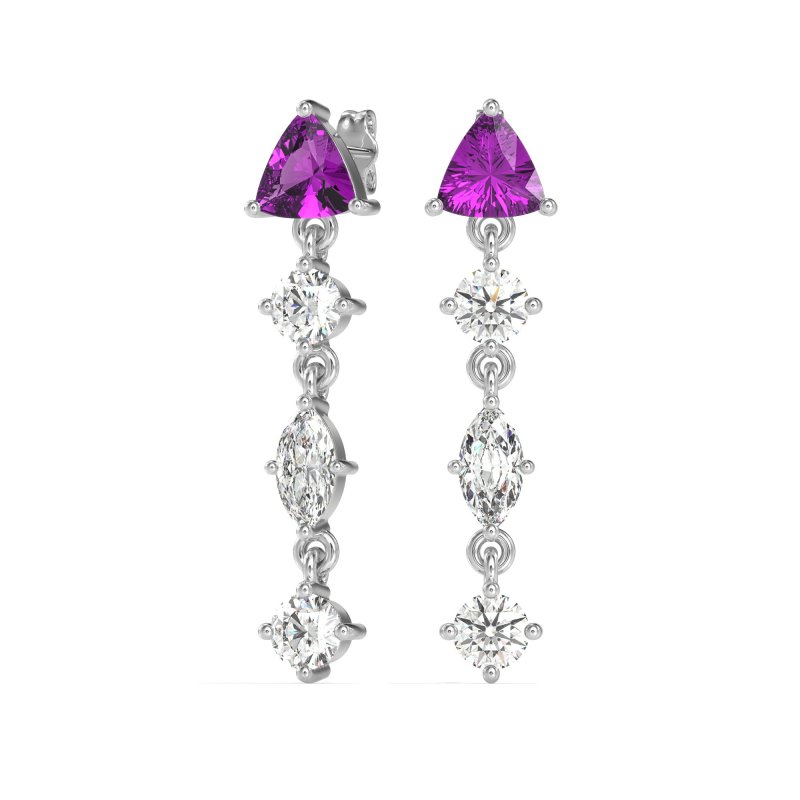 Multi-Shape Trillion Dangling Earrings