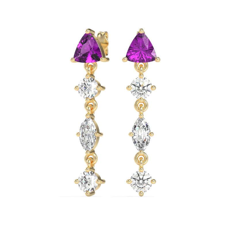 Multi-Shape Trillion Dangling Earrings