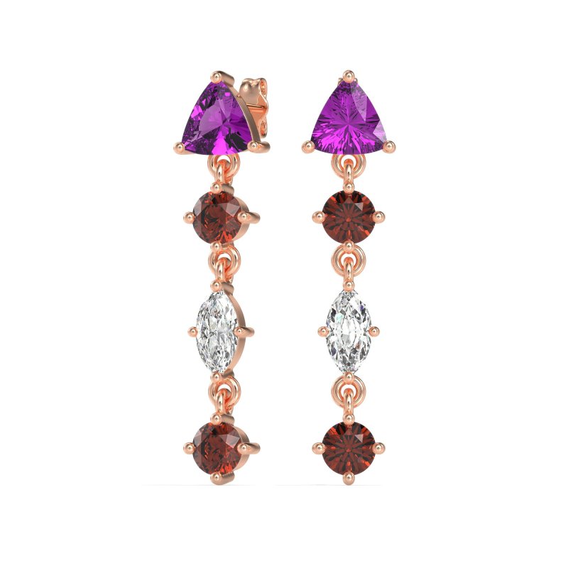 Multi-Shape Trillion Dangling Earrings