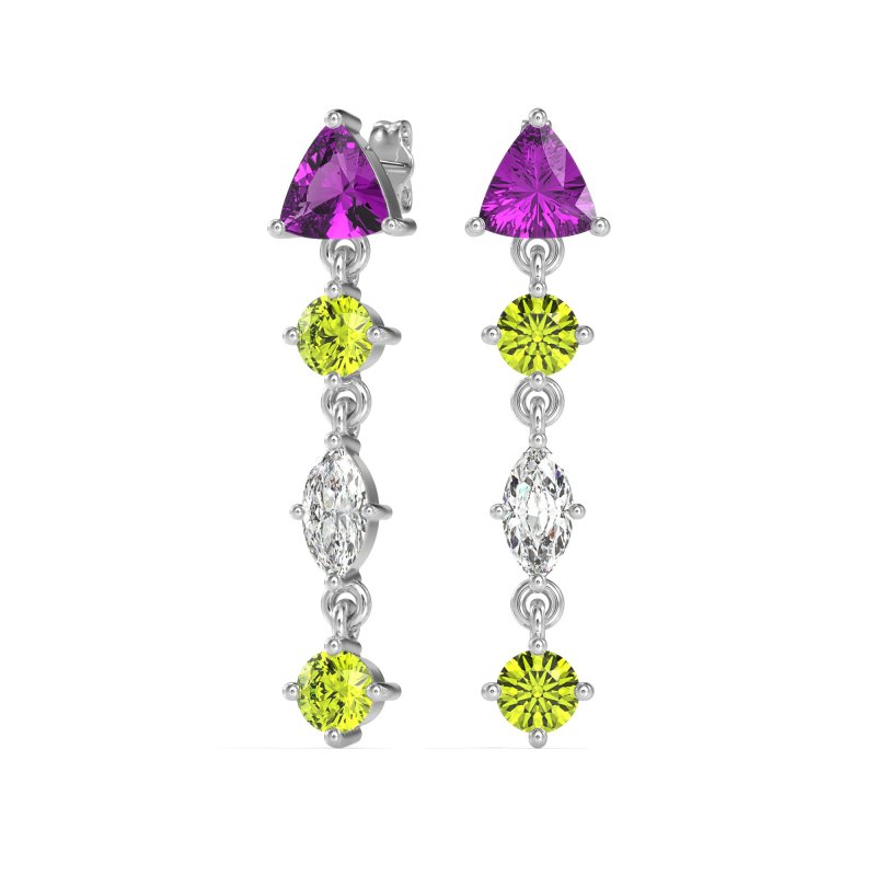 Multi-Shape Trillion Dangling Earrings