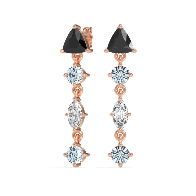 Multi-Shape Trillion Dangling Earrings