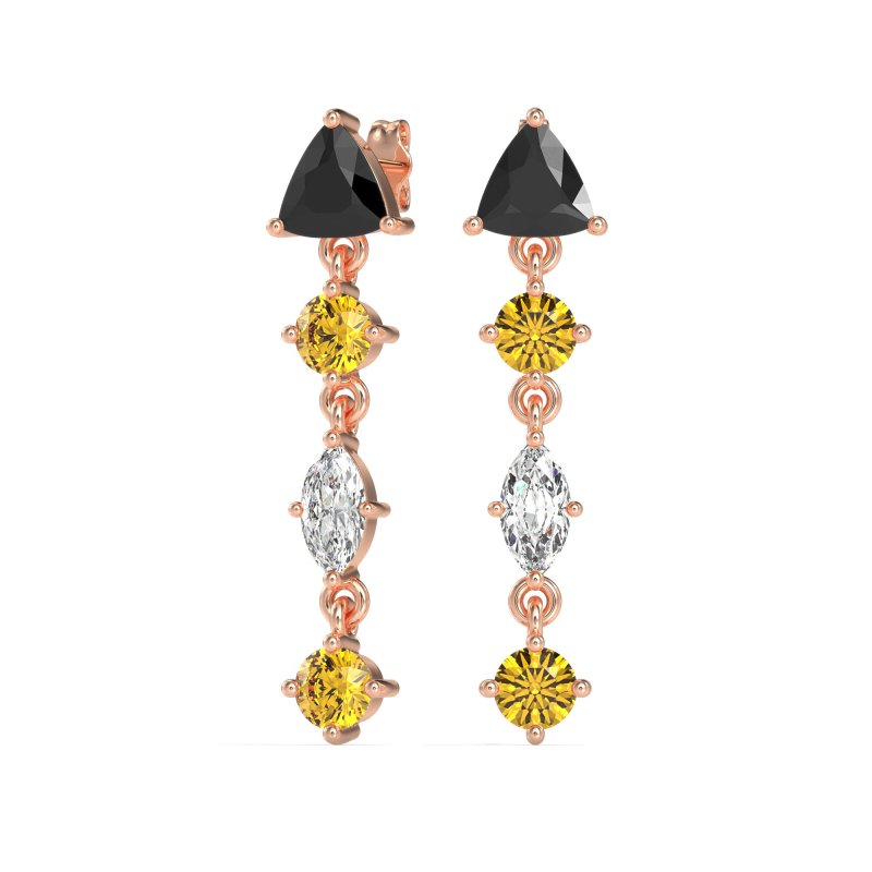 Multi-Shape Trillion Dangling Earrings