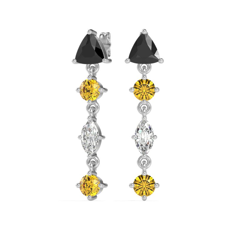 Multi-Shape Trillion Dangling Earrings