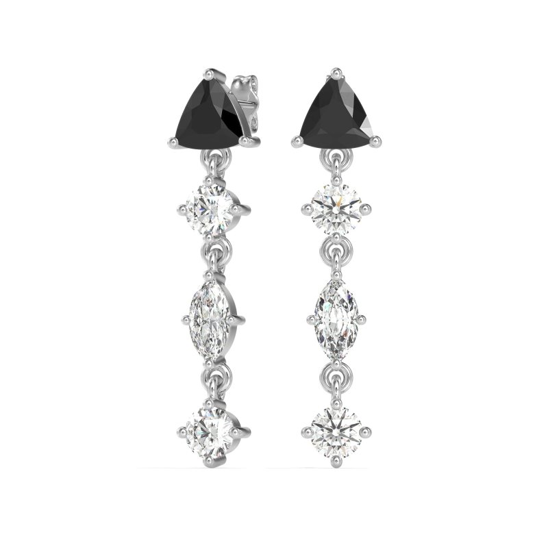 Multi-Shape Trillion Dangling Earrings