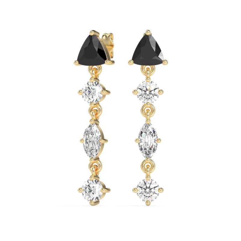 Multi-Shape Trillion Dangling Earrings