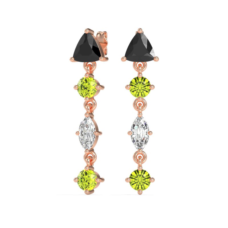 Multi-Shape Trillion Dangling Earrings