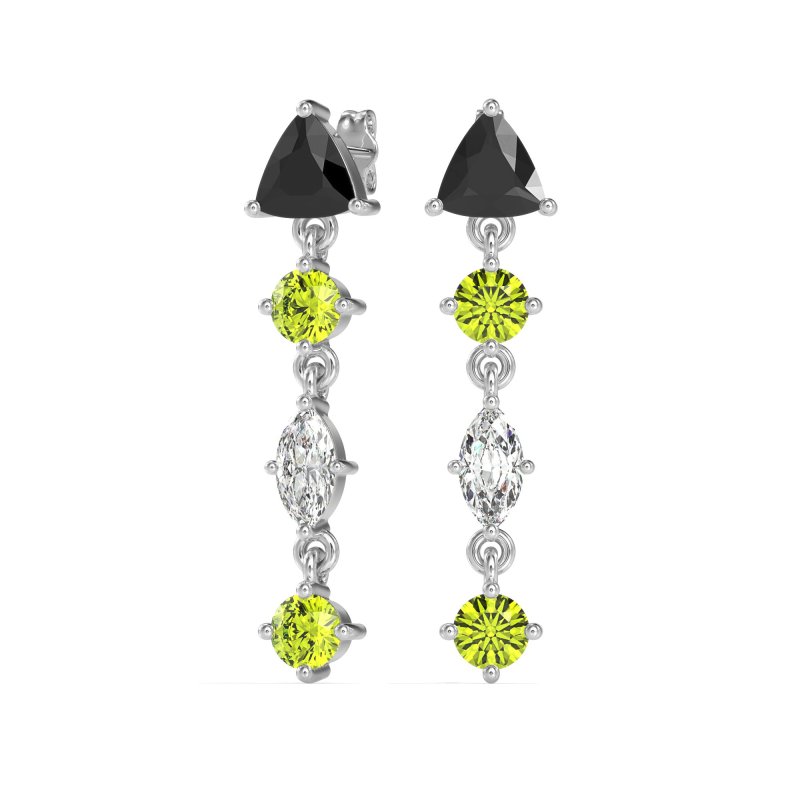 Multi-Shape Trillion Dangling Earrings