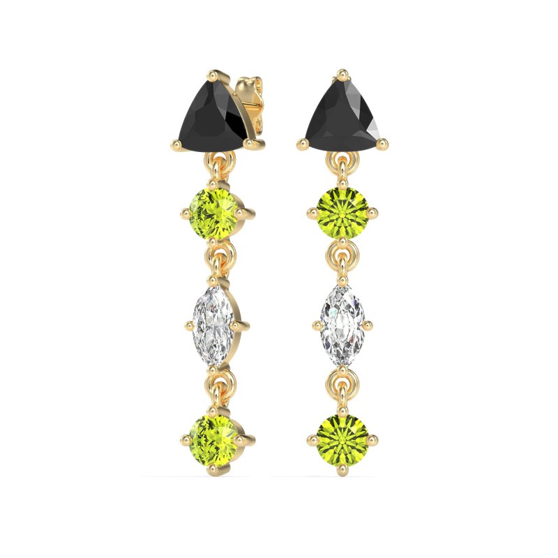 Multi-Shape Trillion Dangling Earrings