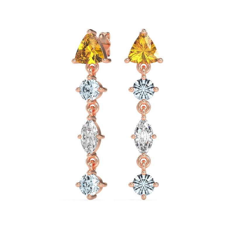 Multi-Shape Trillion Dangling Earrings