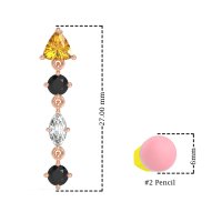 Multi-Shape Trillion Dangling Earrings