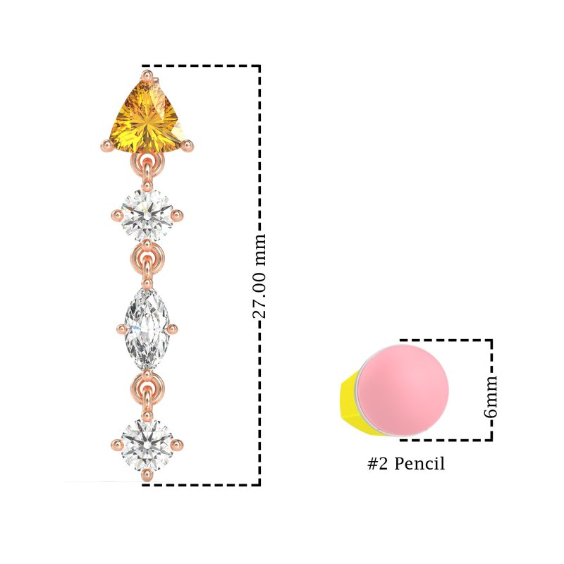 Multi-Shape Trillion Dangling Earrings