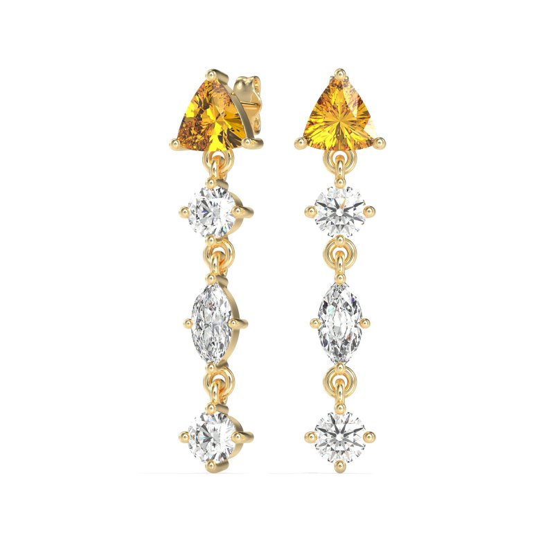 Multi-Shape Trillion Dangling Earrings
