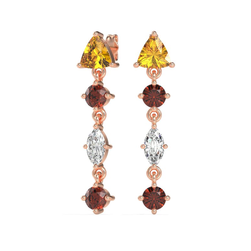 Multi-Shape Trillion Dangling Earrings
