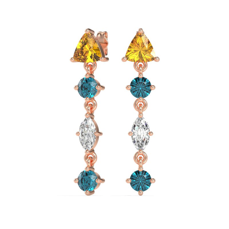 Multi-Shape Trillion Dangling Earrings