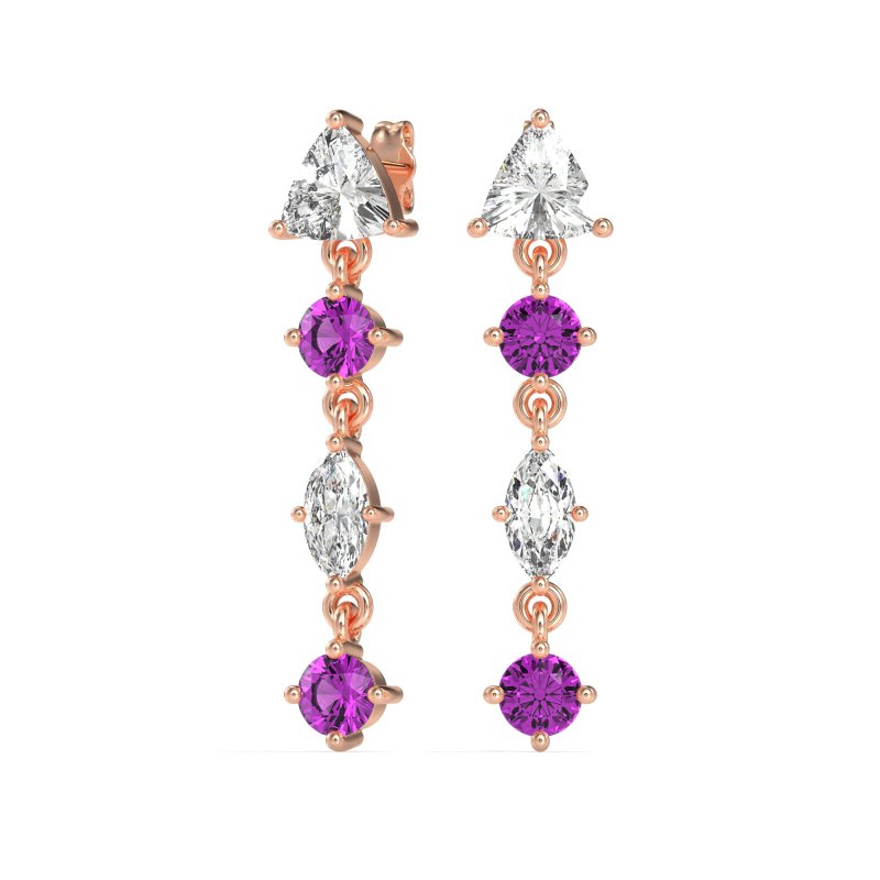 Multi-Shape Trillion Dangling Earrings